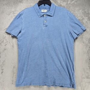 Taylor Stitch Polo Shirt Men's Size 44 XL Heather Blue Organic Cotton